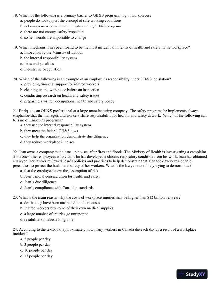 Management of Occupational Health and Safety 7th Edition Test Bank, page 4