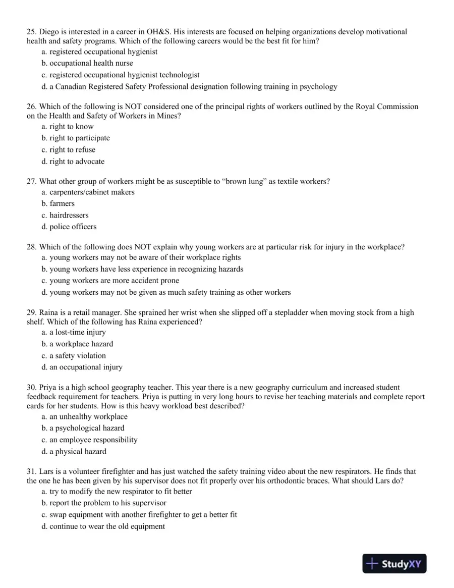 Management of Occupational Health and Safety 7th Edition Test Bank, page 5