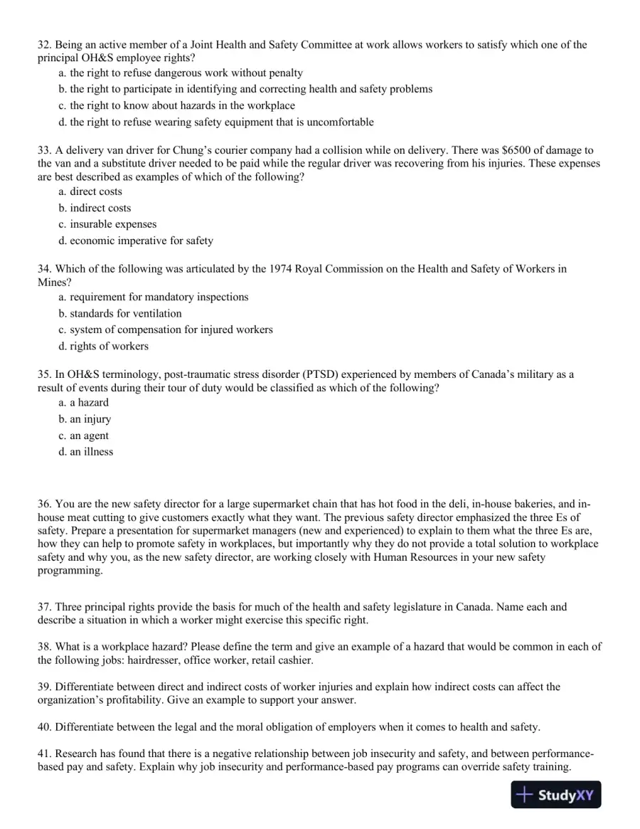 Management of Occupational Health and Safety 7th Edition Test Bank, page 6
