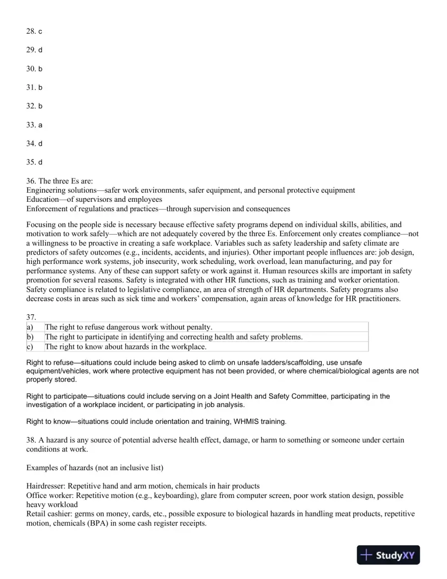 Management of Occupational Health and Safety 7th Edition Test Bank, page 9