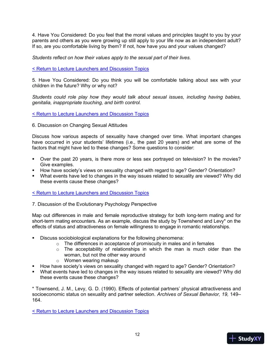 Class Notes for Human Sexuality, 4th Edition, page 13