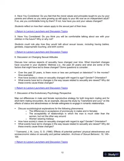 Class Notes for Human Sexuality, 4th Edition - Page 13 preview image