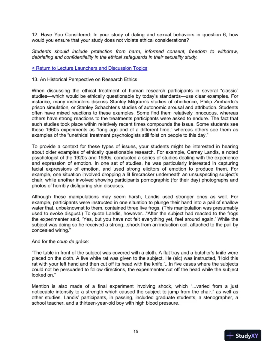 Class Notes for Human Sexuality, 4th Edition, page 16
