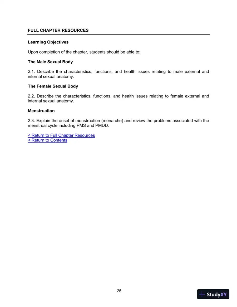 Class Notes for Human Sexuality, 4th Edition, page 26