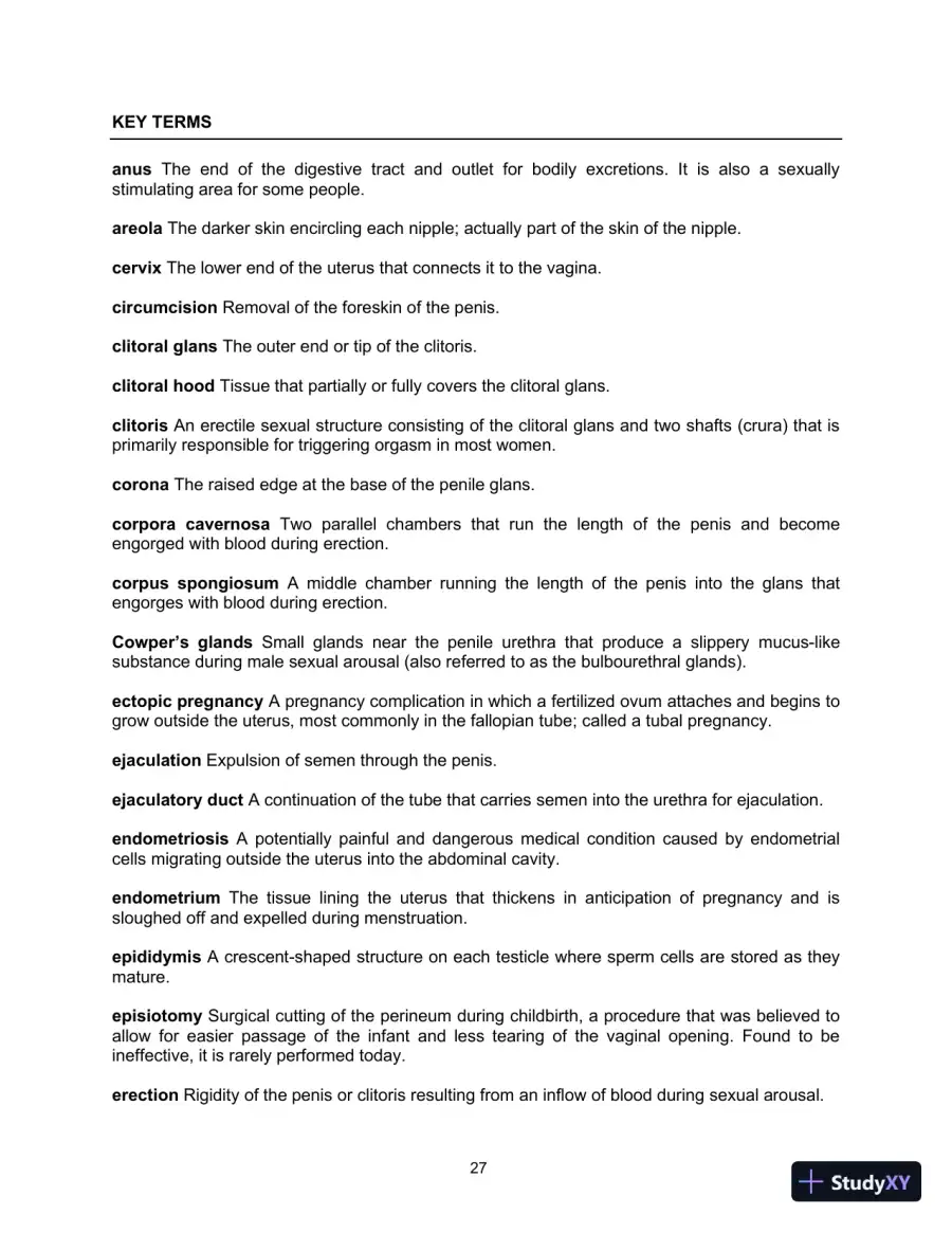 Class Notes for Human Sexuality, 4th Edition, page 28