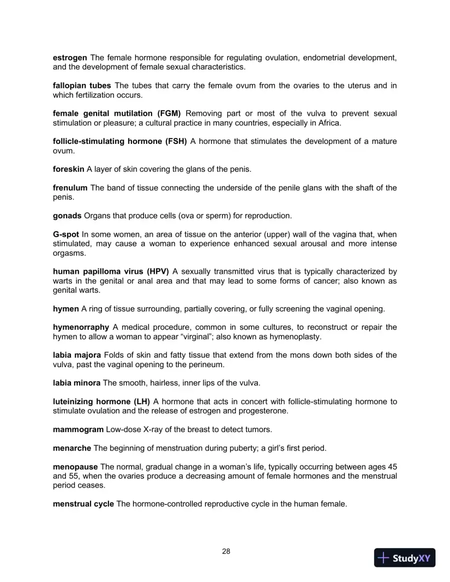 Class Notes for Human Sexuality, 4th Edition, page 29