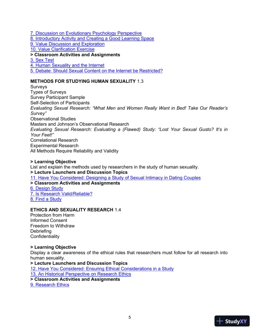 Class Notes for Human Sexuality, 4th Edition, page 6