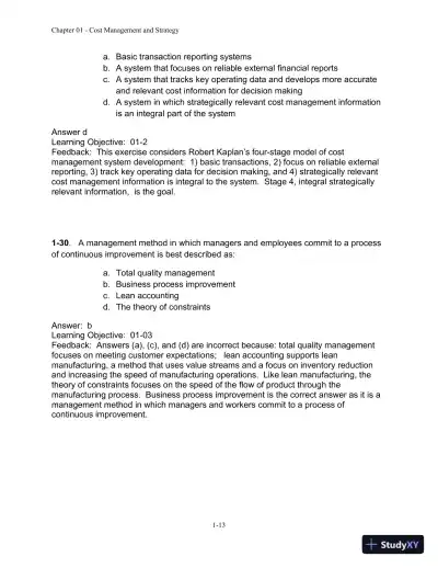 Cost Management: A Strategic Emphasis 7th Edition Solution Manual - Page 14 preview image