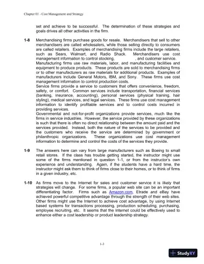 Cost Management: A Strategic Emphasis 7th Edition Solution Manual - Page 4 preview image