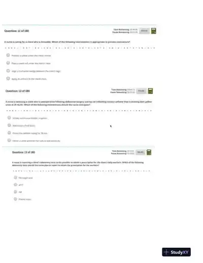 2023 ATI PN Nursing Diagnosis Comprehensive, Predictor With Answers (54 Solved Questions) - Page 10 preview image