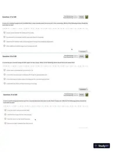 2023 ATI PN Nursing Diagnosis Comprehensive, Predictor With Answers (54 Solved Questions) - Page 12 preview image