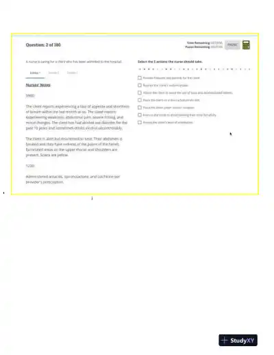 2023 ATI PN Nursing Diagnosis Comprehensive, Predictor With Answers (54 Solved Questions) - Page 3 preview image