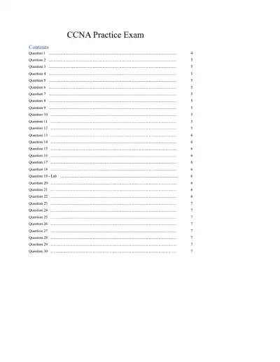 CCNA Practice Exam - Page 1 preview image