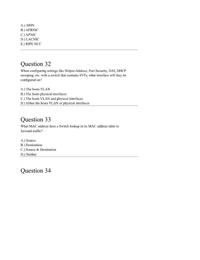 CCNA Practice Exam - Page 21 preview image