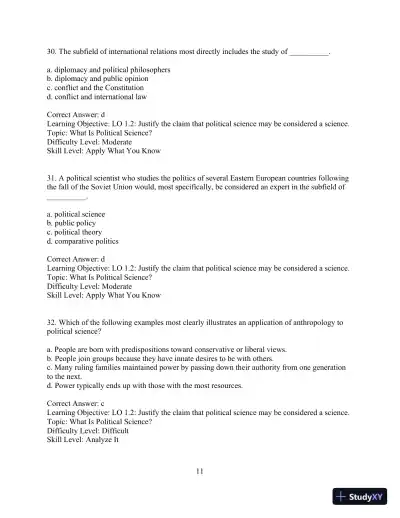 Test Bank for Revel for Political Science: An Introduction , 14th Edition - Page 14 preview image