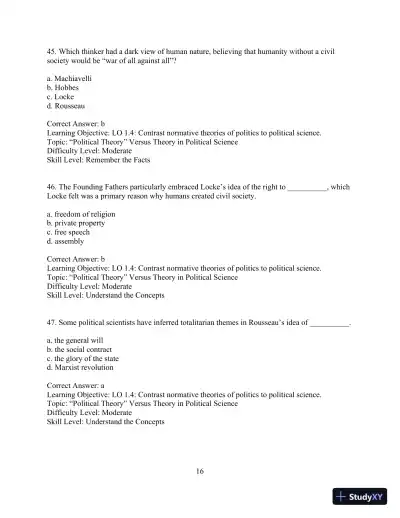Test Bank for Revel for Political Science: An Introduction , 14th Edition - Page 19 preview image