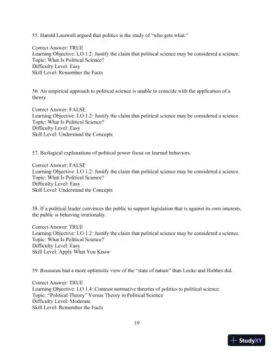 Test Bank for Revel for Political Science: An Introduction , 14th Edition - Page 22 preview image