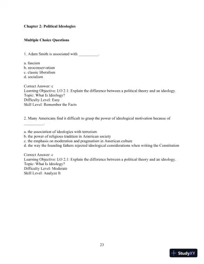 Test Bank for Revel for Political Science: An Introduction , 14th Edition - Page 26 preview image