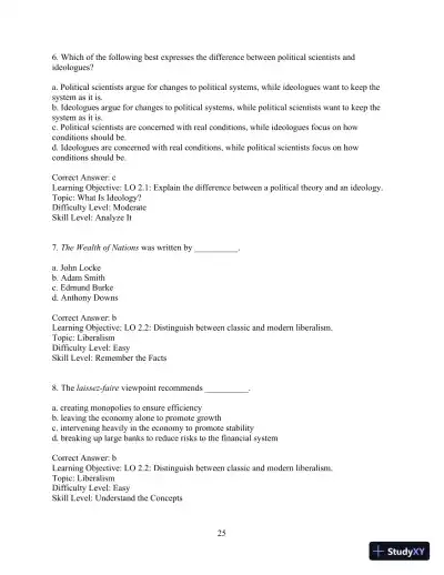 Test Bank for Revel for Political Science: An Introduction , 14th Edition - Page 28 preview image