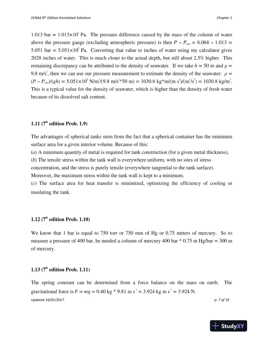 Solution Manual For Introduction to Chemical Engineering Thermodynamics, 8th Edition, page 8