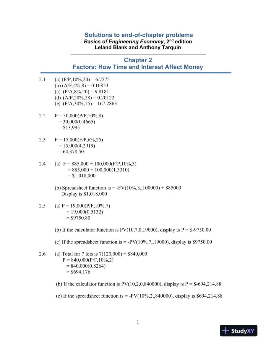 Solution Manual For Basics Of Engineering Economy, 2nd Edition, page 10