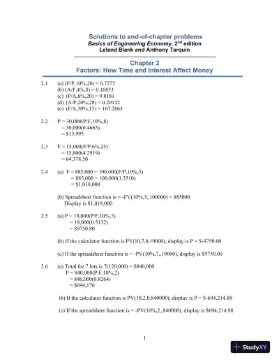 Solution Manual For Basics Of Engineering Economy, 2nd Edition - Page 10 preview image