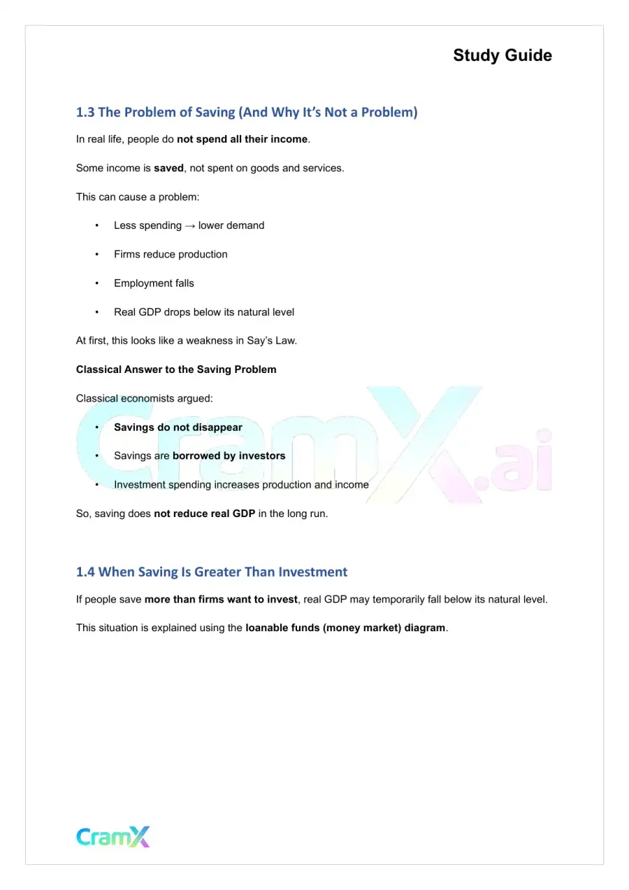 Economics - Classical and Keynesian Theories Output, Employment, page 2