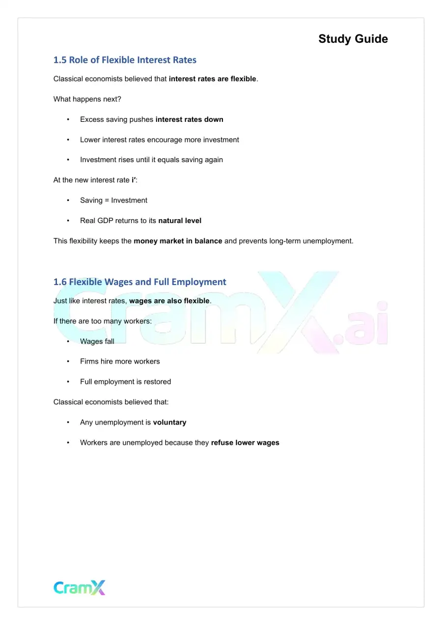 Economics - Classical and Keynesian Theories Output, Employment, page 4