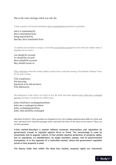 Liberty University INFT 101 Placement Test - English - Page 3 preview image