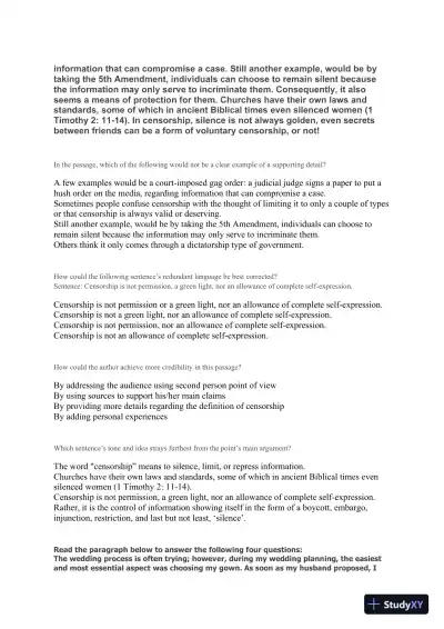 Liberty University INFT 101 Placement Test - English - Page 7 preview image