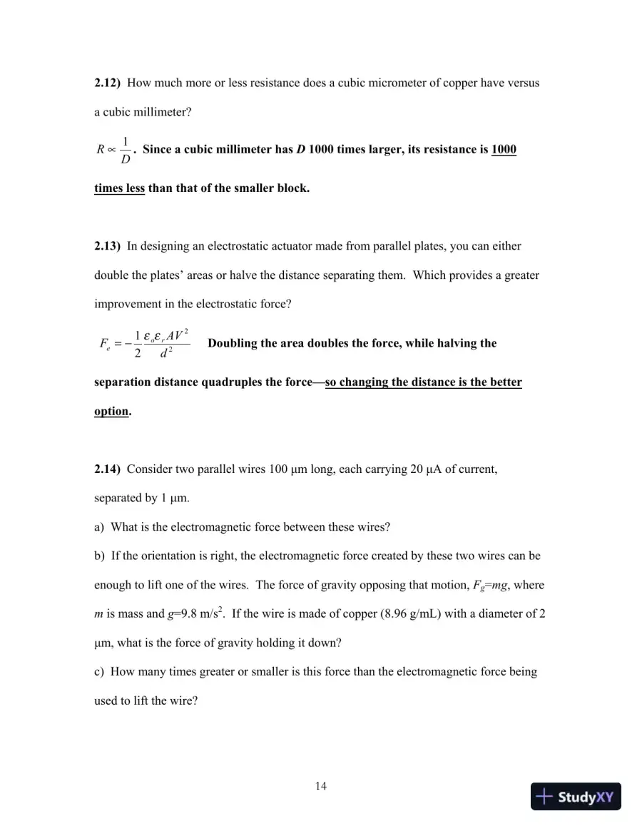 Solution Manual For Nanotechnology: Understanding Small Systems, 3rd Edition, page 16