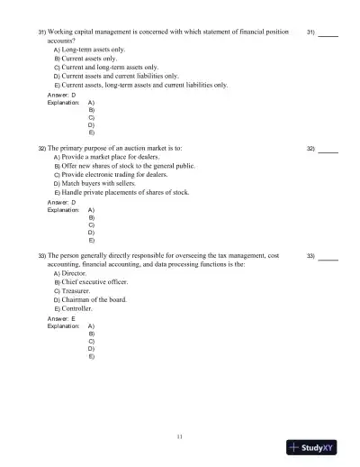 Fundamentals Of Corporate Finance, Ninth Canadian Edition Test Bank - Page 12 preview image