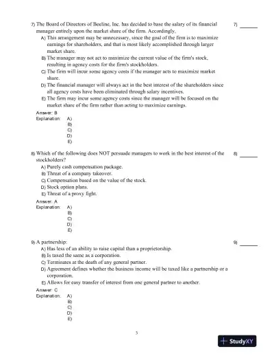 Fundamentals Of Corporate Finance, Ninth Canadian Edition Test Bank - Page 4 preview image