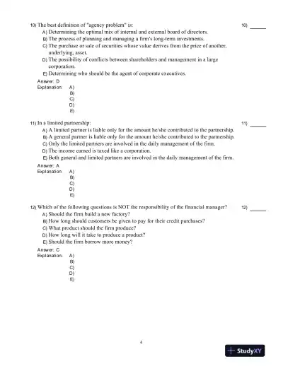 Fundamentals Of Corporate Finance, Ninth Canadian Edition Test Bank - Page 5 preview image
