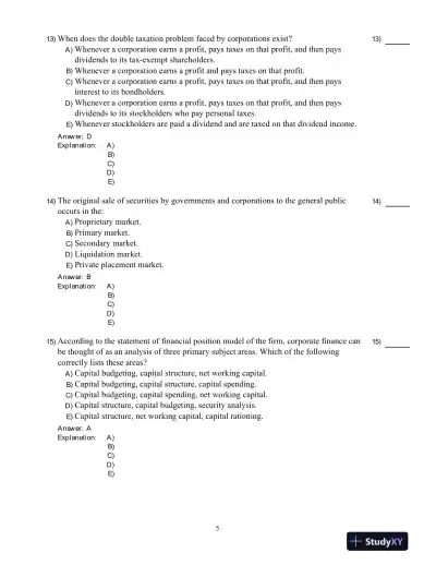 Fundamentals Of Corporate Finance, Ninth Canadian Edition Test Bank - Page 6 preview image