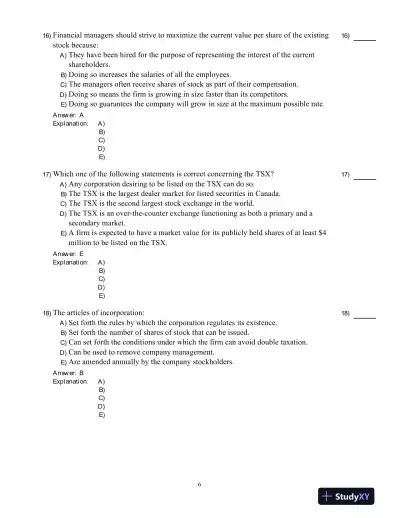 Fundamentals Of Corporate Finance, Ninth Canadian Edition Test Bank - Page 7 preview image