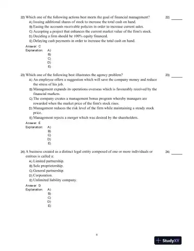 Fundamentals Of Corporate Finance, Ninth Canadian Edition Test Bank - Page 9 preview image