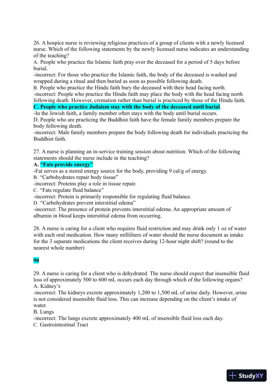 2021-2022 ATI Fundamentals Proctored Exam with Answers (400 Solved Questions), page 12