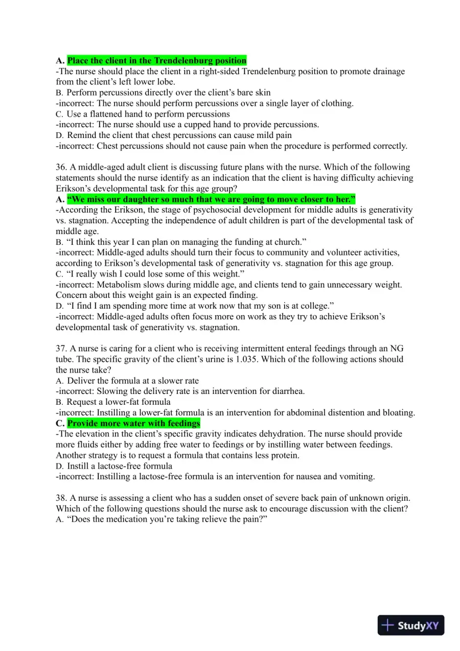 2021-2022 ATI Fundamentals Proctored Exam with Answers (400 Solved Questions), page 15