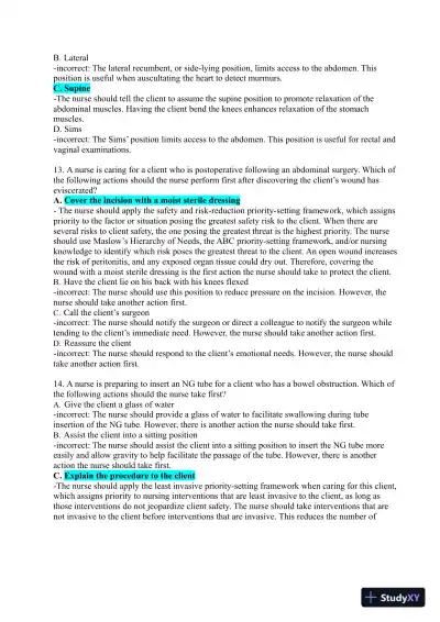 2021-2022 ATI Fundamentals Proctored Exam with Answers (400 Solved Questions) - Page 7 preview image