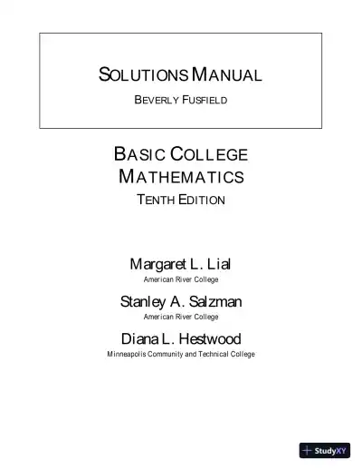 Solution Manual for Basic College Mathematics, 10th Edition - Page 1 preview image