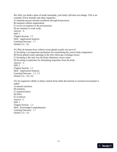 Solution Manual for Biology Life on Earth, 11th Edition - Page 15 preview image