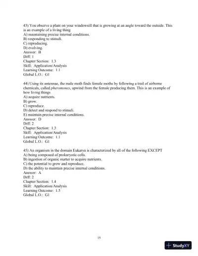 Solution Manual for Biology Life on Earth, 11th Edition - Page 16 preview image