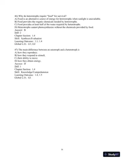 Solution Manual for Biology Life on Earth, 11th Edition - Page 17 preview image