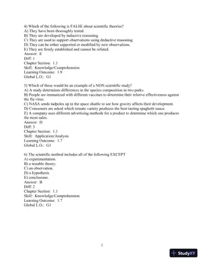 Solution Manual for Biology Life on Earth, 11th Edition - Page 3 preview image