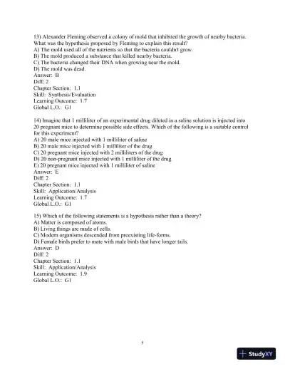 Solution Manual for Biology Life on Earth, 11th Edition - Page 6 preview image