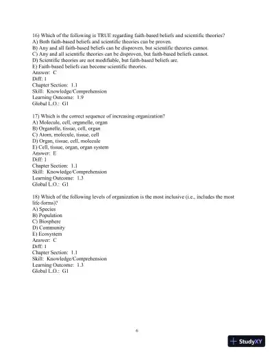 Solution Manual for Biology Life on Earth, 11th Edition - Page 7 preview image