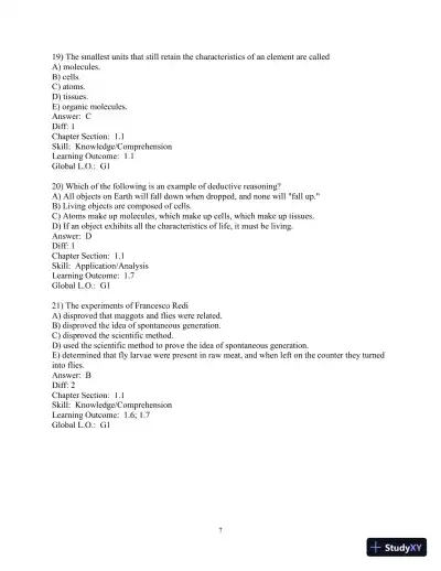 Solution Manual for Biology Life on Earth, 11th Edition - Page 8 preview image