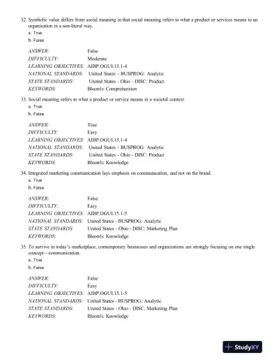 Test Bank For Advertising And Integrated Brand Promotion, 7th Edition - Page 10 preview image