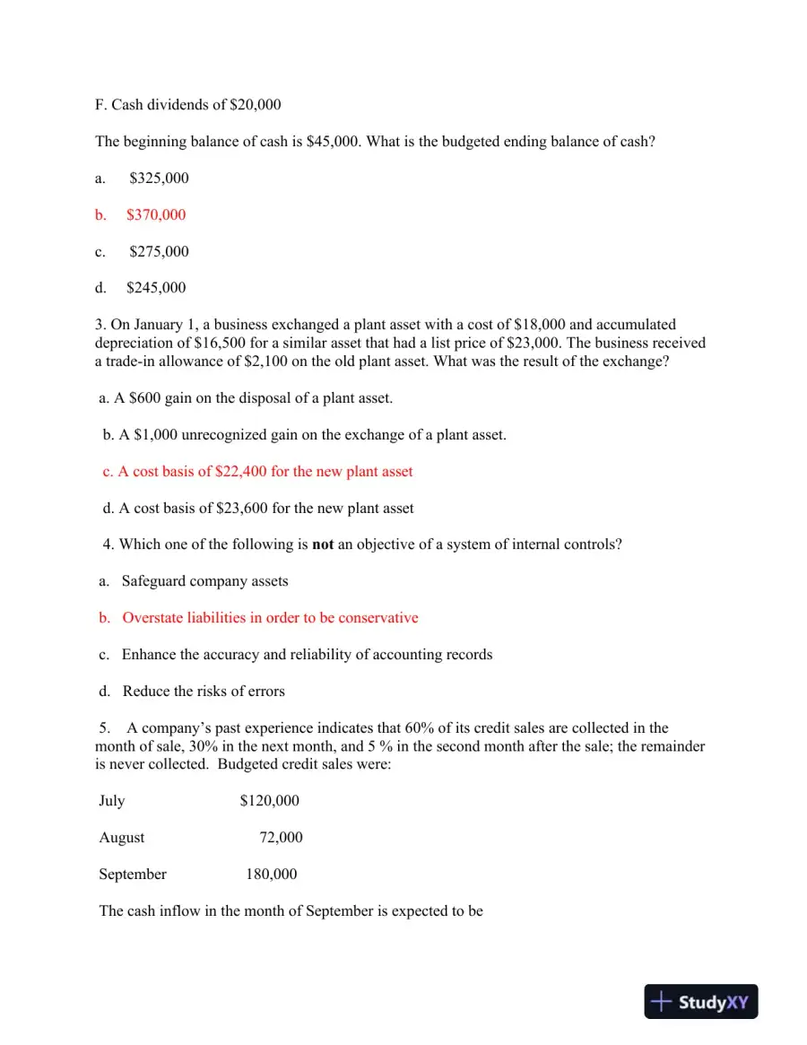 ACC 400 Financial Accounting Final Exam Practice, page 3
